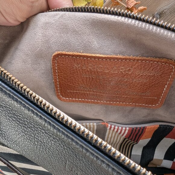 Mariclaro Designs – Handmade Leather & Vintage Fabric Bag / Sac à main cuir - Picture 6 of 9
